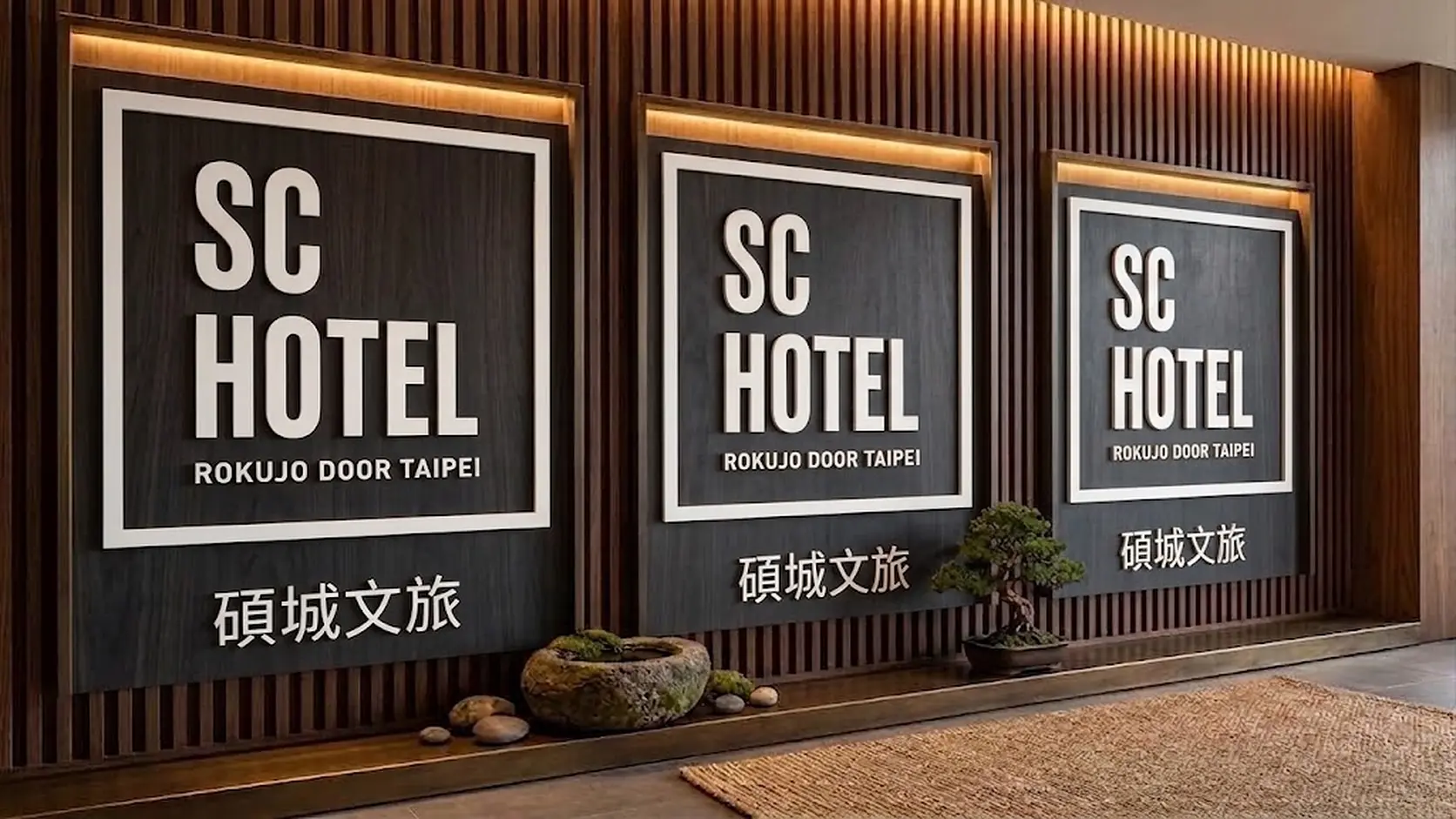 碩城文旅 SC Hotel 大廳品牌牆